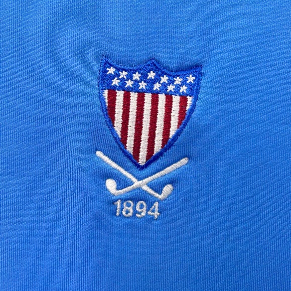 Under Armour Blue ColdGear Crewneck Pullover USA Shield Golf Large - Picture 3 of 12
